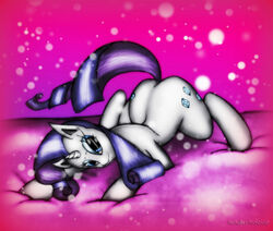 ass_up equine female female_only feral friendship_is_magic fur horn mammal my_little_pony on_bed pony rarity_(mlp) sixpathoffriendship solo tail unicorn