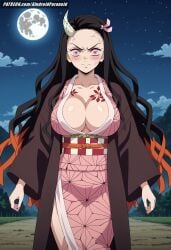 ai_generated aindroidparanoid ass ass big_ass big_breasts big_butt busty cleavage curvy cute demon demon_girl demon_slayer fat_ass female female_only hips horn huge_ass huge_breasts kamado_nezuko kimetsu_no_yaiba kimono large_ass large_breasts legs narrow_waist nezuko_kamado slim_waist stable_diffusion tagme thick_ass thick_thighs veins voluptuous waist wide_hips