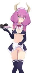 aura_(sousou_no_frieren) crappydecens decensored lifting_skirt maid_outfit na-suke no_panties sousou_no_frieren third-party_edit