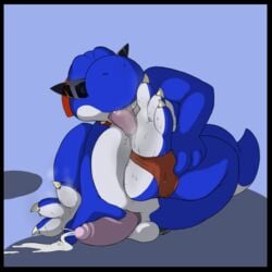 1boy 3_toes anal anal_insertion anal_masturbation anal_sex anthro bald balls barefoot big_balls big_nose big_penis blue_background blue_skin boshi chubby claws coast_(artist) cock_ring cum cum_on_floor cumshot deep_penetration dildo dildo_sitting drooling ejaculation erection eyewear feet foot_fetish foot_lick glans glasses green_nose heels hindpaw insertion licking male male_only mario_(series) masturbation musk nintendo nude open_mouth orgasm paws penetration penis pink_penis pink_skin plain_background plantigrade raised_leg saliva scalie seaside sex_toy shadow sharp_teeth skin smelly_feet soles solo super_mario_rpg sweat sweaty_feet teeth thick_cum thick_penis toe_claws toe_spread toes tongue tongue_out vibrator white_skin yoshi