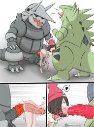 1girls 2boys aggron balls big_penis deep_penetration deepthroat dragon dragon_cock from_behind horsecock huge_balls huge_cock hypertron interspecies monster ovum_deformation penetration penis_in_mouth penis_in_pussy penis_size_difference pokémon_(species) pokemon pokemon_(species) pokephilia selene_(pokemon) size_difference spitroast stomach_bulge suspension throat_bulge throat_fuck tyranitar x-ray zoophilia