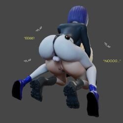 3d anal ass ass_focus asshole big_ass big_butt dc dc_comics domination femdom futa_on_female futanari goth heperson heroine leotard rachel_roth raven_(dc) shortstack teen_titans terra_(dc) thick thick_ass