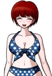 1girls accurate_art_style alternate_breast_size big_breasts bikini blush breast_expansion breasts cute danganronpa danganronpa_(series) danganronpa_2:_goodbye_despair danganronpa_s:_ultimate_summer_camp edit eyelashes female female_focus freckles freckles_on_face koizumi_mahiru light-skinned_female long_hair midriff petite pleasure_face png polka_dot polka_dot_bikini red_hair shading short_hair slim sprite sprite_edit swimsuit transparent_background