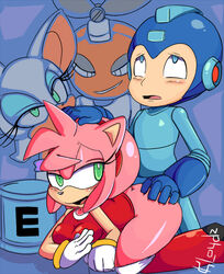 amy_rose anthro ass ass_grab bat blue_eyes bottomless cloudz crossover cut_man e_tank energy_tank female green_eyes hair hedgehog human human_on_anthro machine male mechanical mega_man mega_man(classic) mega_man_(character) penetration pink_hair robot rouge_the_bat sega sex sonic_(series) straight_hair white_hair