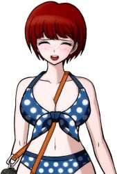 1girls accurate_art_style alternate_breast_size between_breasts big_breasts bikini blush breast_expansion breasts cute danganronpa danganronpa_(series) danganronpa_2:_goodbye_despair danganronpa_s:_ultimate_summer_camp edit eyelashes female female_focus freckles freckles_on_face koizumi_mahiru light-skinned_female long_hair midriff petite pleasure_face png polka_dot polka_dot_bikini red_hair shading short_hair slim sprite sprite_edit swimsuit transparent_background