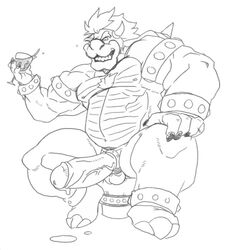 balls bowser erection koopa male male_only mario_(series) nintendo penis scalie staticlustdemons vein wuffinarts