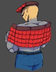 1boy ass ass_focus jeans looking_at_viewer male male_only man_of_7_shingles muscular solo tatsu1014 yaoi