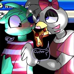 cute glamrock_chica glamrock_chica_(ashleyorange) happy_tree_friends htf pizza robot robot_girl russell_(htf) xd