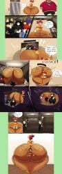 1girls ass_bigger_than_head ass_bigger_than_torso ass_too_big between_buttocks big_breasts clueless clueless_female cracked_wall facesitting fat_ass female hyper hyper_ass hyper_thighs massive_ass multiple_images sitting_on_person slsa_lea tagme thick_thighs tight_space unaware