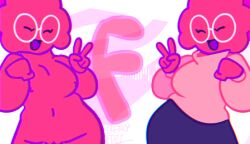 134340pluto animation_meme animation_meme_community big breasts closed_eyes curvy curvy_female edit edited female glasses hous3776 idk idk_character_name idk_what_to_tag_it milf nude nude_female osc peace_sign smiling_at_viewer snuffy_(animation_meme) thicc thick_ass v-sign v_sign zamn!