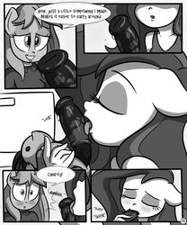 anthro black_and_white breasts comic dialog dildo english_text equine female friendship_is_magic hair horse killryde lust_from_afar monochrome my_little_pony pony rainbow_dash_(mlp) rarity_(mlp) sex_toy straight_hair tagme text yuri