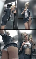 1girls 3d 3d_(artwork) 3d_model ass ass_focus big_ass biohazard blonde-haired_female blonde_female blonde_hair blonde_hair_female bra breasts capcom curly_hair elevator fbi fbi_agent fbi_badge female female_only fully_clothed glasses grace_ashcroft grace_ashcroft_(fbi_outfit) grace_ashcroft_(julia_pratt) hydrafxx id_card legs looking_at_phone looking_at_viewer office office_clothing office_lady panties phone resident_evil resident_evil_9:_requiem shirt_lift shirt_up short_hair skirt skirt_lift skirt_up smartphone solo_female tagme teasing teasing_viewer thick_thighs thighs watch wavy_hair white_bra white_panties white_shirt wristwatch