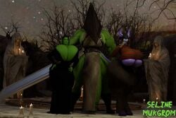 3d 3d_(artwork) dickgirl draenei draenei_female futanari halloween_costume huge_ass huge_breasts huge_cock hyper hyper_ass hyper_breasts hyper_penis orc orc_female orc_futa seline selinemukgrom shemale