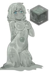 blue_eyes blue_eyes_female boobs breasts completely_nude hair_between_eyes maze_slime minecraft mob_talker monster_girl navel nipples no_bra no_panties nude nude_female r-dragon simple_background slime slime_girl slime_hair thick_thighs thighs tits twilight_forest_(mod) white_background