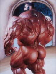 1boy 2024 3d ass bara beard big_ass erection gay hyper_muscles male male_only muscular original penis solo tan_skin vein veiny_penis xerxes_yelnos yao