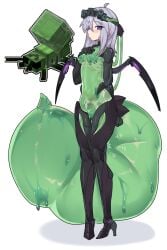 1girls beetle_humanoid boobs breasts eyebrows_visible_through_hair eyelashes_visible_through_hair female insect_girl insect_humanoid insects minecraft mob_talker mod r-dragon simple_background slime_beetle small_breasts tits twilight_forest_(mod) white_background woman