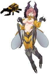 1girls boobs breasts eyebrows_visible_through_hair eyes_visible_through_hair female insect insect_girl insect_humanoid insect_wings insects minecraft mob_talker mod navel pinch_beetle r-dragon simple_background tits twilight_forest_(mod) white_background wings woman