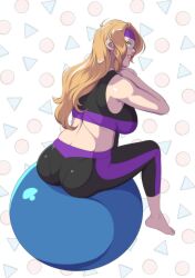 1female 1girls adult adult_female aerobics aerobics_clothing ass big_ass big_breasts blonde-haired_female blonde_female blonde_hair blonde_hair_female breasts breasts_bigger_than_head curvaceous curvaceous_female curvaceous_figure curvy curvy_body curvy_female curvy_figure curvy_hips dat_ass exercise exercise_clothing female glasses glynda_goodwitch green_eyes hourglass_figure hourglass_figured_female isura-eru large_breasts leotard long_legs milf mommy mommy_milkers older_female rooster_teeth rwby spandex sportswear sweat teacher teasing teasing_viewer thick thick_ass thick_hips thick_thighs viz_media white_skin workout_clothes yoga_ball