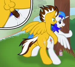 2013 alicorn animated balls blue_eyes brushstroke cutie_mark equine female green_eyes horn horse jepso lightningheart male my_little_pony original_character panting penetration pony pussy sex straight two_tone_hair vaginal_penetration vaginal_penetration white_fur wings yellow_fur