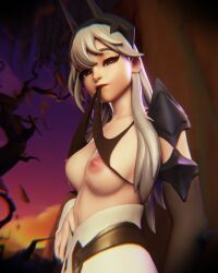 1girls 3d breasts breasts_out epic_games female female fortnite fortnite:_battle_royale hair_accessory jtopau lexa_(fortnite) light-skinned_female light_skin long_hair looking_at_viewer mostly_clothed presenting_breasts princess_lexa_(fortnite) pulling_clothing red_eyes revealing_breasts solo solo_female tagme white_hair