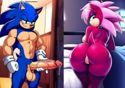 ai_generated ass blue_body breasts female green_eyes incest magenta_fur male male/female pink_hair sex sonia_the_hedgehog sonic_(series) sonic_the_hedgehog sonic_the_hedgehog_(series) sonic_underground straight veiny_penis