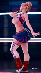 3d big_breasts blender blonde_hair cheerleader_uniform cybrokrimson juliet_starling thick_thighs