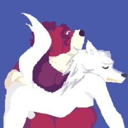 1:1 anal anal_fingering anthro arctic_wolf canid canine canis domestic_dog duo female fingering fingering_partner gynomorph gynomorph/female humanoid intersex intersex/female mammal molosser mountain_dog saint_bernard sex urfavvpuppy wolf