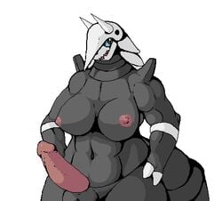 aggron balls big_breasts big_penis breasts dickgirl erection futa_only futanari intersex kai-ten kaivolate nintendo nipples oekaki penis pokemon pokemon_(species) raptorkou video_games