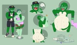 anthro ass belly big_belly big_butt blush body_hair body_outline bone breasts burp_cloud burping clothed clothing comic digestion digital_media_(artwork) duo fatal_vore food fruit fur green_body green_fur green_hair hair haplorhine hat headgear headwear hi_res huge_belly imprint lizard male male/male mammal mintmonkey monkey mouth_shot navel nipples nude open_mouth oral_vore overweight overweight_male overweight_prey peach_(fruit) pixel_(artwork) plant primate reptile ribs rody_(saranhe) rumbling_stomach same_size_vore saranhe scalie shirt shy simple_background sitting skull tail thick_thighs tongue topwear undershirt vore willing_prey