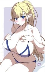 blonde_female blonde_hair blue_eyes elf elf_female failure_frame:_i_became_the_strongest_and_annihilated_everything_with_low-level_spells female knight seras_ashrain