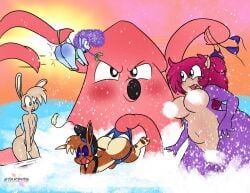 ass assisted_exposure breasts covering embarrassed koopa mario_(series) nude talkanddraw tentacle