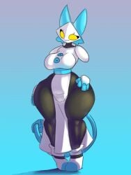 1girls 2d 2d_artwork :3 anthro anthrofied artist_request big_thighs curvy cute deltarune ears_up female floating_hands hand_on_thigh huge_breasts huge_thighs medium_ass medium_breasts nipples pussy solo_female tasque tasque_manager_(deltarune) undertale_(series) visible_pussy yellow_eyes