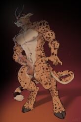 64nkz absurd_res anthro balls genitals hi_res male masturbation nude penis solo torso