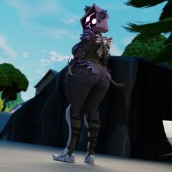 3d 3d_(artwork) anthro ass bear bear_girl big_ass blender blender_(software) epic_games female fortnite fortnite:_battle_royale huge_ass huge_butt looking_back presenting_ass purple_fur raven_team_leader raven_team_leader_(fortnite) sharkzero solo solo_female thighs