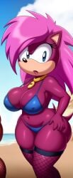 1girls ai_generated anthro ass breasts female female_only fishnets hips magenta_fur mobians.ai nipples pink_hair solo sonia_the_hedgehog sonic_(series) sonic_the_hedgehog_(series) sonic_underground stable_diffusion toony_(dabbledraws)