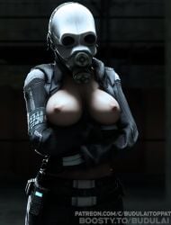 1girls 3d 3d_(artwork) armor armored_female breasts breasts female half-dressed half-life half-life_2 masked masked_female metrocop source_filmmaker standing uniform