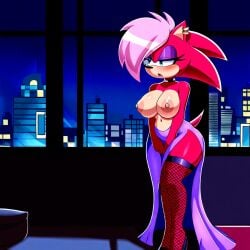 ai_generated ass breasts fishnet fishnets hips magenta_fur pink_hair seductive sonia_the_hedgehog sonic_(series) sonic_the_hedgehog_(series) sonic_underground