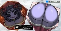 ass ass ass_focus big_ass big_breasts big_butt blazedscarf breasts butt_focus christmas christmas_outfit holidays muffet spider_girl stuck_in_chimney text_box thick_ass thick_hips thick_thighs undertale undertale_(series)