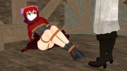 1boy bondage bondage female kidnapped over_the_nose_gag pavro sekibanki sitting touhou