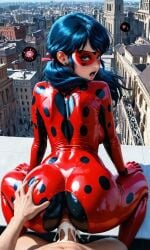 1boy 1girls ai_generated blue_eyes blue_hair bodysuit cum_in_pussy disney disney_channel doggy_style domino_mask hand_on_butt hi_res impregnation ladybug_(character) large_ass large_breasts latex_bodysuit long_hair marinette_cheng marinette_dupain-cheng miraculous:_tales_of_ladybug_and_cat_noir miraculous_ladybug moaning_in_pleasure paris penis_in_pussy skin_tight superheroine thick_thighs twintails vaginal_penetration vaginal_sex waifufamily