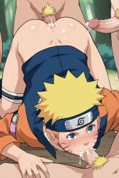 3boys ai_generated anal clonecest cum cum_in_ass cum_in_mouth gay male_only sucking_penis uzumaki_naruto yaoi