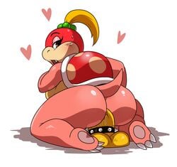 ass big_ass big_butt blonde_hair blush breasts brown_eyes chubby dat_ass dildo female hair heart insertion koopa looking_back mario_(series) masturbation nintendo penetration pom_pom_(mario) scalie sex_toy shell sideboob solo sssonic2 super_mario_3d_land tagme white_background