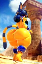 1girls 3d 3d_model animal_crossing ankha ankha_(animal_crossing) ankha_(vonvivianov) anthro ass big_ass blue_hair bubble_butt cleo_claws_(vonvivianov) clothing doubutsu_no_mori fat_ass feline female female_only huge_ass large_ass looking_at_viewer looking_back nairu_(doubutsu_no_mori) nintendo png shortstack solo tahlian thick_ass thick_thighs vonvivianov wide_hips