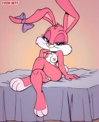 1girls ai_generated anthro babs_bunny bbmbbf breasts female female_only lagomorph looking_at_viewer nipples nude palcomix pussy rabbit solo teeth tiny_toon_adventures toon.wtf warner_brothers