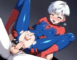 1boy 1futa ai_generated anal anal_sex boy_rape cosplay flaccid futanari gay ladyboy marvel penis sex shemale spider-man spider-man_(series) spider_girl tiny_penis