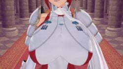 1girls 3d arisat ass bare_shoulders breast_focus breasts carpet dress elbow_gloves female female_only fire_emblem fire_emblem_fates gloves hinoka_(fire_emblem) hourglass_figure huge_breasts indoors large_ass nintendo open_mouth pillar red_hair scarf short_hair shoulder_pads shoulders smile solo sweat sweaty tomboy upper_body wide_hips