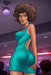 1girls 2d 2d_(artwork) ai_generated ass big_breasts breasts cleavage clothed clothing curvy curvy_body curvy_female curvy_figure curvy_hips digital_drawing_(artwork) digital_media_(artwork) dress erect_nipples_under_clothes female female_focus hispanic hispanic_female light-skinned_female light_skin long_hair looking_at_viewer medium_breasts ms._ross_(summertime_saga) nipples nipples_visible_through_clothing pose posing presenting presenting_ass small_breasts smile smiling solo solo_focus standing summertime_saga teacher thick_thighs viewed_from_below