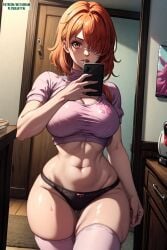 1girls abs ai_generated bare_legs bare_thighs big_breasts blush clothed clothing color female female_focus female_only fit_female hi_res large_breasts light-skinned_female light_skin looking_at_viewer muscles muscular muscular_female one_piece one_piece:_egghead_arc orange_hair plyboijayyai purple_eyes short_hair shounen_jump solo solo_female tagme thick_thighs vegapunk_lilith