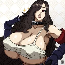 belt big_breasts bimbo bimbo_lip busty child_bearing_hips chocker curvy female female_only gloves huge_breasts large_breasts light-skinned_female long_hair nipple_bulge overflow revealing_clothes sassy smug steam steamy sweat sweatdrop sweating sweaty sweaty_body sweaty_breasts tank_top thick thick_ass thick_hips tight_clothes tummy vic_drws victoria_cosllet wide_hips wild_hair