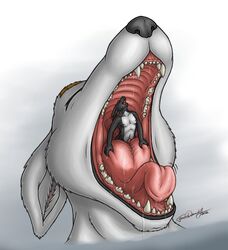 anthro arctic_fox canine forceswerwolf fox furry grinding_on_tongue hybrid imminent_vore macro male maw_shot micro oversized_fellatio oversized_oral penis penis_on_tongue skunkhase soft_vore swiftayama tongue tongue_fucking vore